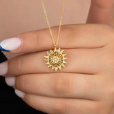 Silver Gold Sun Women's Necklace